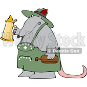 Royalty-Free (RF) Clipart Illustration of an Oktoberfest Rat Holding Up A Beer Stein © djart #92104