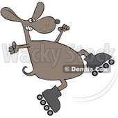 Royalty-Free (RF) Clipart Illustration of a Dog Falling While Roller Skating © djart #92108