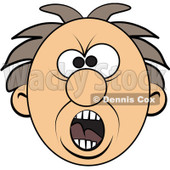 Royalty-Free (RF) Clipart Illustration of a Screaming Mad Man's Face © djart #92112