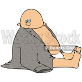 Royalty-Free (RF) Clipart Illustration of a Baby Boy In A Diaper, Sitting On A Floor In A Large Jacket © djart #92114