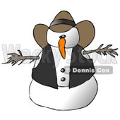 Snowman Cowboy Clipart Illustration © djart #9402