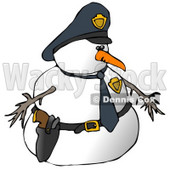 Snowman Police Officer Clipart Illustration © djart #9409