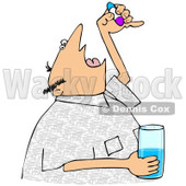 Royalty-Free (RF) Clipart Illustration of a Man Tilting His Head Back And Opening His Mouth To Take A Pill © djart #97354