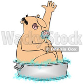 Royalty-Free (RF) Clipart Illustration of a Man Using A Sponge To Clean Up In A Tub © djart #98850